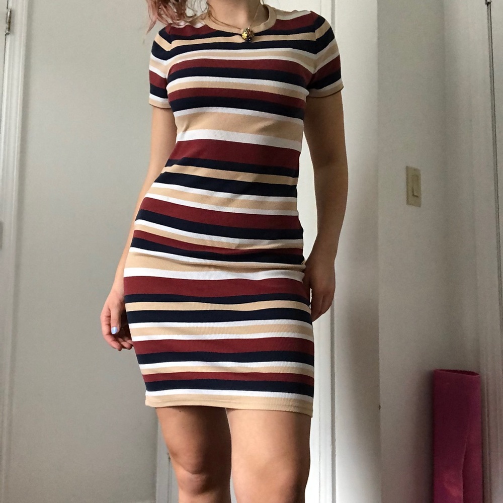 Midi body con striped knit dress size XL